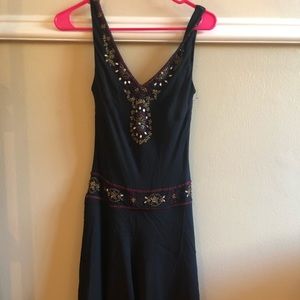 Black Beaded silk dress- designer (Vera Cristina)